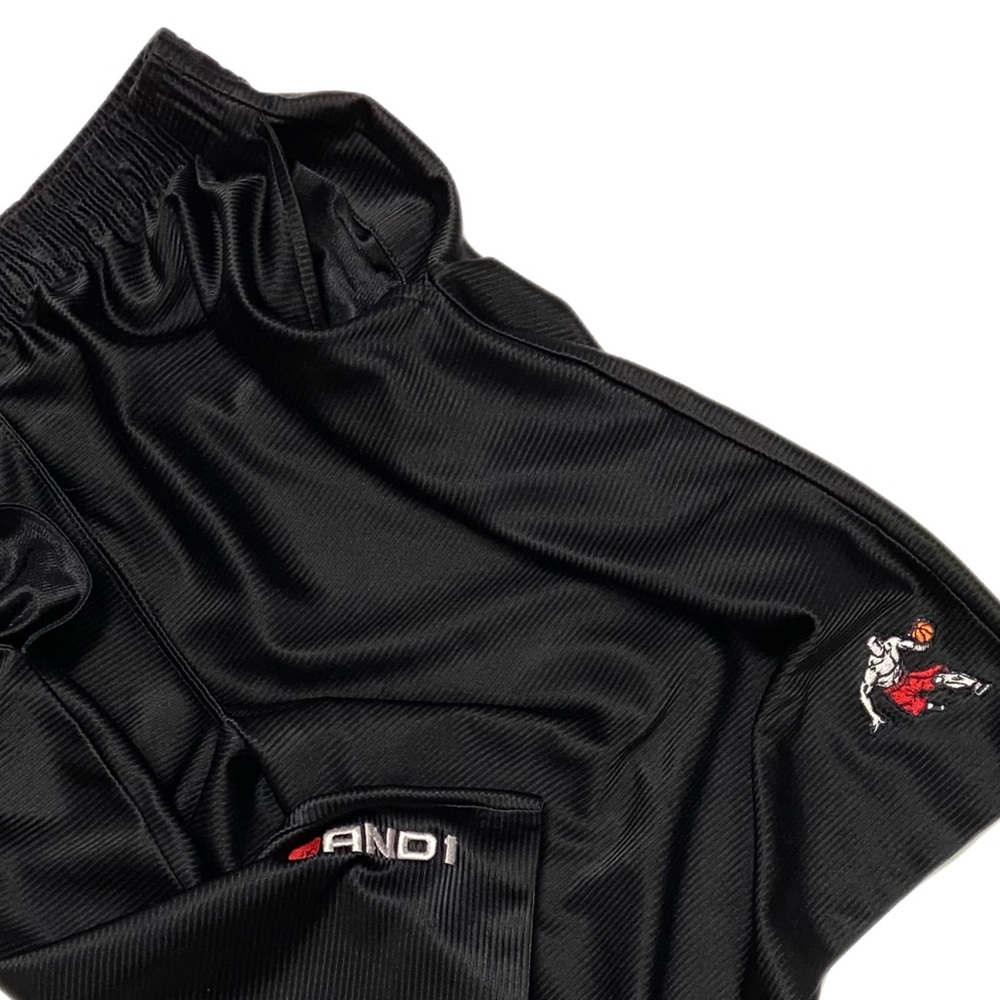 Vintage And1 Logo Embroidered Athletic Black Gym Shorts